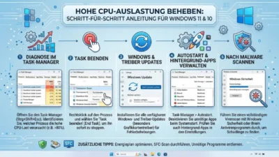 Hohe CPU-Auslastung beheben: So geht’s in Windows 11 und 10