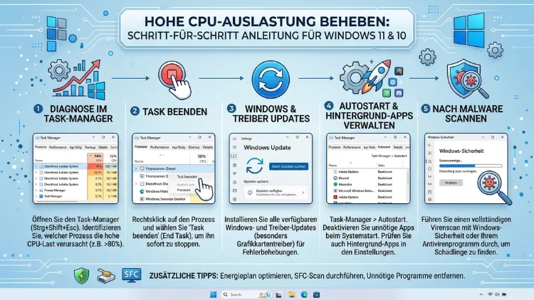 Hohe CPU-Auslastung beheben: So geht’s in Windows 11 und 10