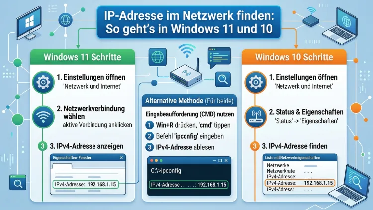 IP-Adresse im Netzwerk finden: So geht’s in Windows 11 und 10
