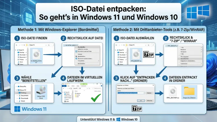 ISO-Datei entpacken: So geht’s in Windows 11 und Windows 10