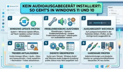 Kein Audioausgabegerät installiert: So geht’s in Windows 11 und 10