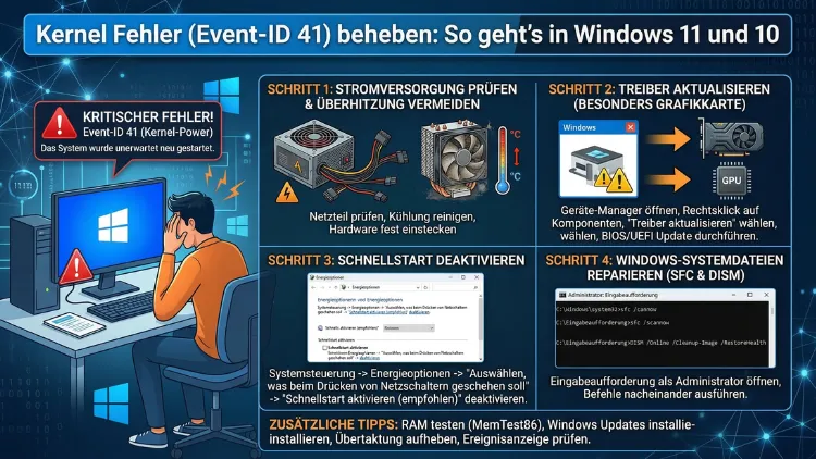 Kernel-Fehler (Event-ID 41) beheben: So geht’s in Windows 11 und 10