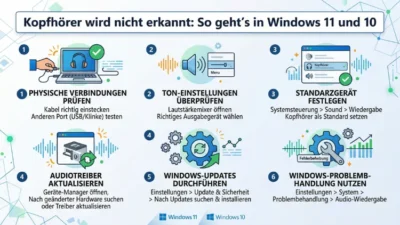 Kopfhörer wird nicht erkannt: So geht’s in Windows 11 und 10