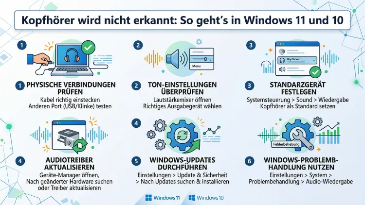 Kopfhörer wird nicht erkannt: So geht’s in Windows 11 und 10