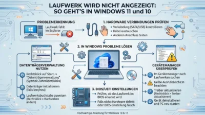 Laufwerk wird nicht angezeigt: So geht’s in Windows 11 und 10