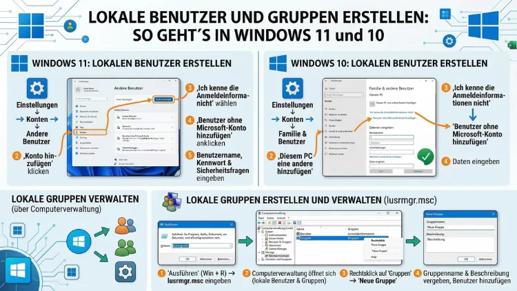 Lokale Benutzer und Gruppen erstellen: So geht’s in Windows 11 und 10