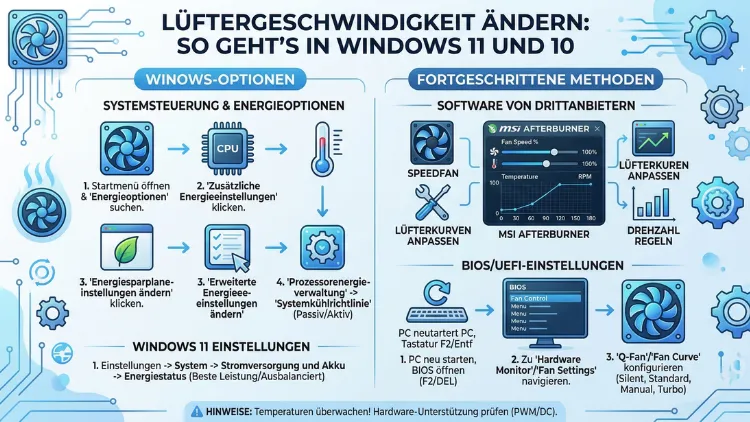 Lüftergeschwindigkeit ändern: So geht’s in Windows 11 und 10