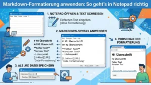 Markdown-Formatierung anwenden: So geht’s in Notepad richtig