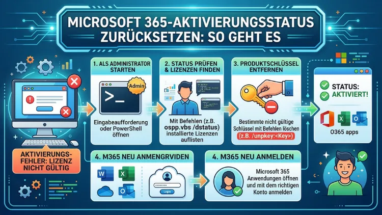 Microsoft 365-Aktivierungsstatus zurücksetzen: So geht es