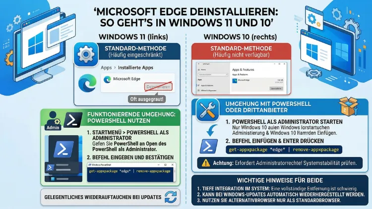 Microsoft Edge deinstallieren: So geht’s in Windows 11 und 10
