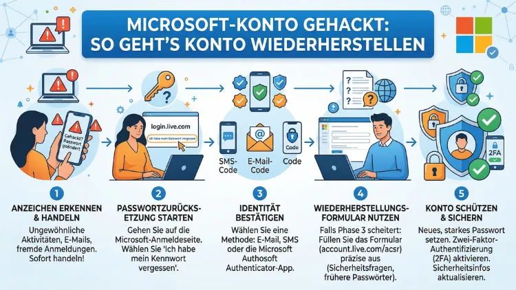 Microsoft-Konto gehackt: So geht’s Konto wiederherstellen