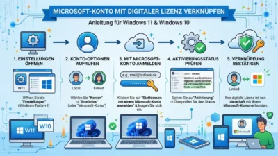 Microsoft-Konto mit digitaler Lizenz verknüpfen: So geht’s in Windows 11 und 10