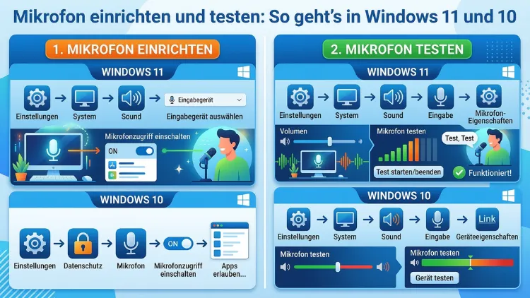 Mikrofon einrichten und testen: So geht’s in Windows 11 und 10