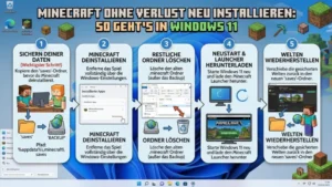 Minecraft ohne Verlust neu installieren: So geht’s in Windows 11