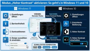Modus „Hoher Kontrast“ aktivieren: So geht’s in Windows 11 und 10