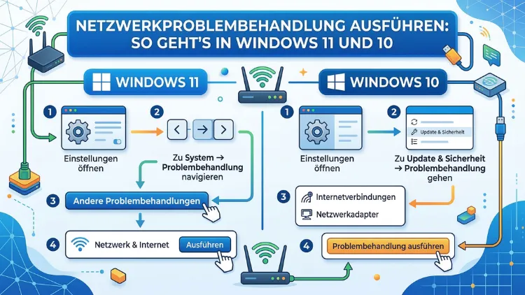 Netzwerkproblembehandlung ausführen: So geht’s in Windows 11 und 10