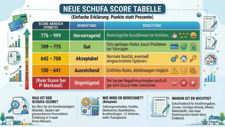 Neue Schufa Score Tabelle