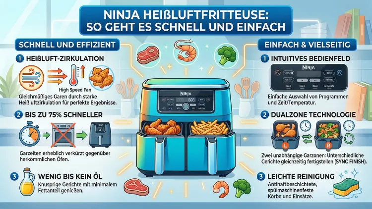 Ninja Heißluftfritteuse: So geht es schnell und einfach
