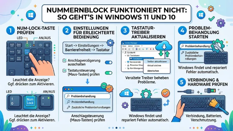 Nummernblock funktioniert nicht: So geht’s in Windows 11 und 10