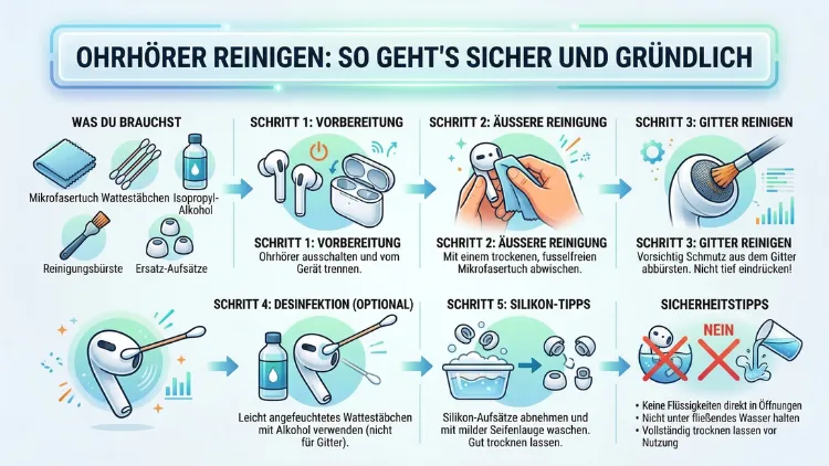 Ohrhörer reinigen: So geht’s sicher und gründlich