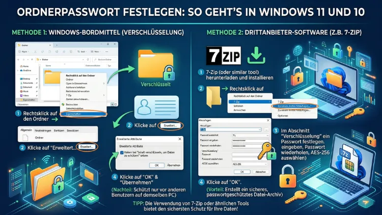 Ordnerpasswort festlegen: So geht’s in Windows 11 und 10
