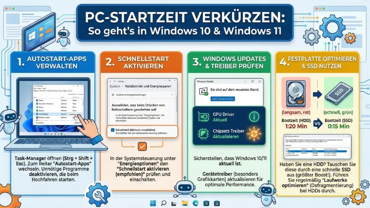 PC-Startzeit verkürzen: So geht’s in Windows 10 und Windows 11