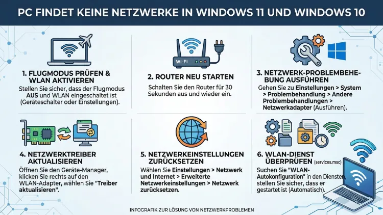 PC findet keine Netzwerke: So geht es wieder in Windows 11 und 10