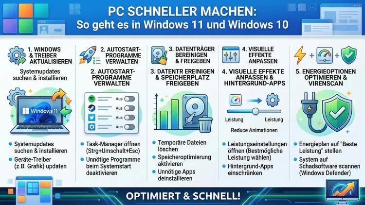 PC schneller machen: So geht es in Windows 11 und Windows 10