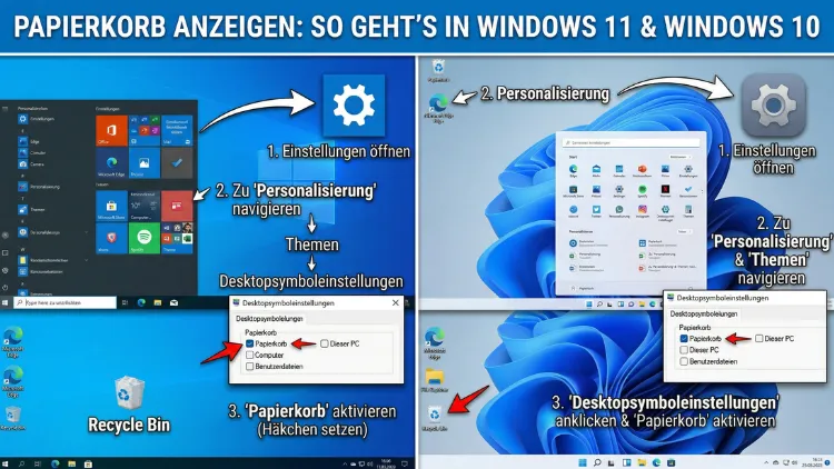 Papierkorb anzeigen: So geht’s in Windows 11 und Windows 10