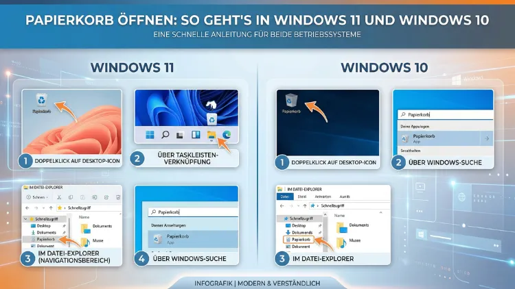 Papierkorb öffnen: So geht’s in Windows 11 und Windows 10