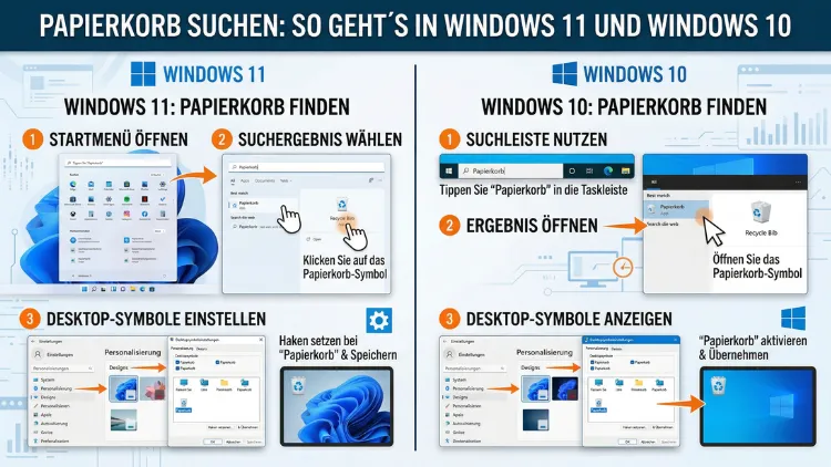 Papierkorb suchen: So geht’s in Windows 11 und Windows 10