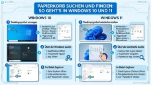 Papierkorb suchen und finden unter Windows 11 und Windows 10