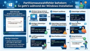 Partitionsauswahlfehler beheben: So geht’s während der Windows-Installation