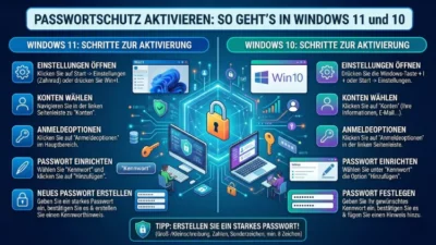 Passwortschutz aktivieren: So geht’s in Windows 11 und 10