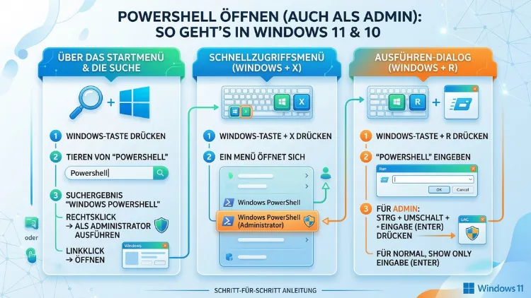 PowerShell öffnen (auch als Admin): So geht’s in Windows 11 und 10