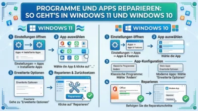 Programme und Apps reparieren: So geht’s in Windows 11 und Windows 10