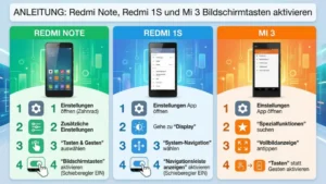 Redmi Note, Redmi 1S und Mi 3 Bildschirmtasten aktivieren