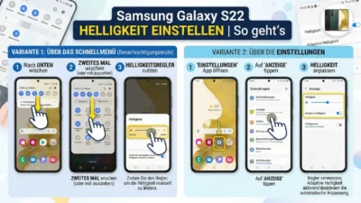 Samsung Galaxy S22 Helligkeit einstellen | So geht’s