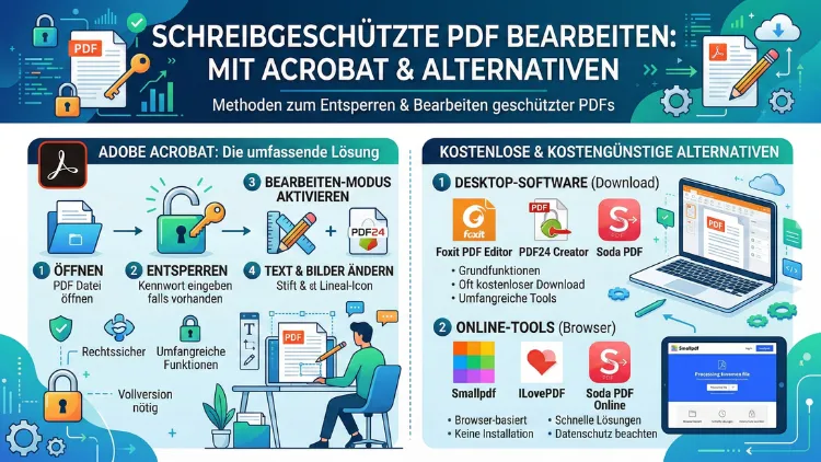 Schreibgeschützte PDF bearbeiten: Mit Acrobat & Alternativen