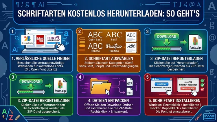 Wie kann ich kostenlose Schriftarten herunterladen?