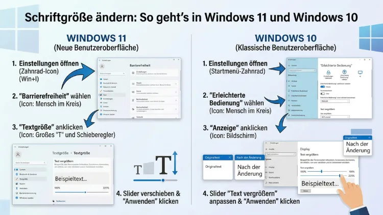 Schriftgröße ändern: So geht’s in Windows 11 und Windows 10