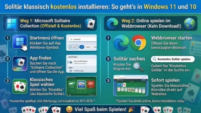 Solitär klassisch kostenlos installieren: So geht’s in Windows 11 und 10