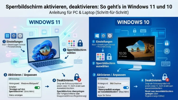 Sperrbildschirm aktivieren und deaktivieren: So geht’s in Windows 11 und 10