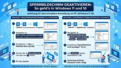 Sperrbildschirm deaktivieren: So geht’s in Windows 11 und 10