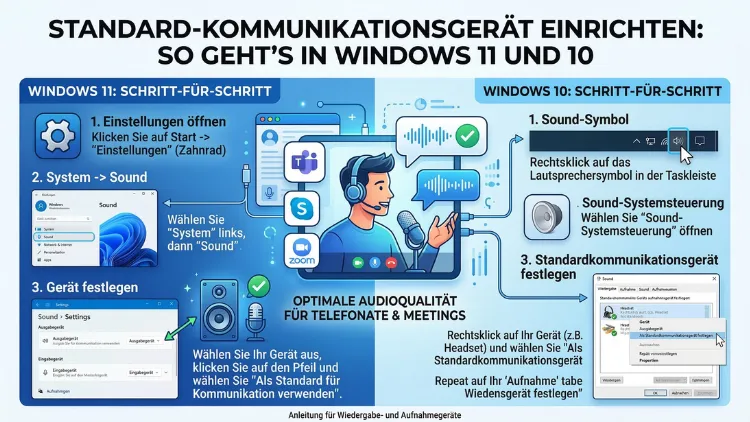 Standard-Kommunikationsgerät einrichten: So geht’s in Windows 11 und 10