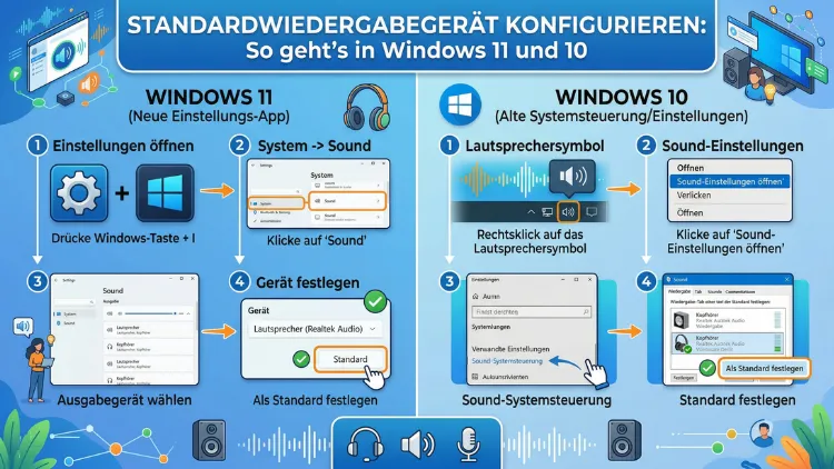 Standardwiedergabegerät konfigurieren: So geht’s in Windows 11 und 10