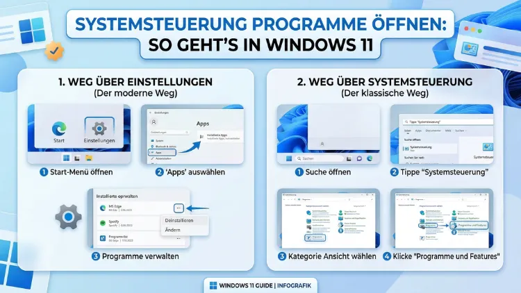Systemsteuerung Programme öffnen: So geht’s in Windows 11