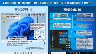 Taskleistensymbole einblenden: So geht’s in Windows 11 und 10