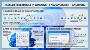 Taskleistensymbole in Windows 11 neu anordnen – Anleitung