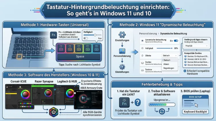 Tastatur-Hintergrundbeleuchtung einrichten: So geht’s in Windows 11 und 10